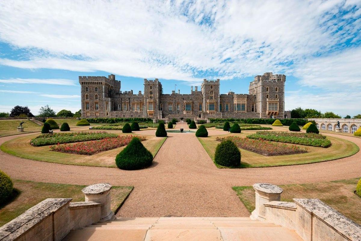 Vista general de los jardines de la terraza este del castillo de Windsor