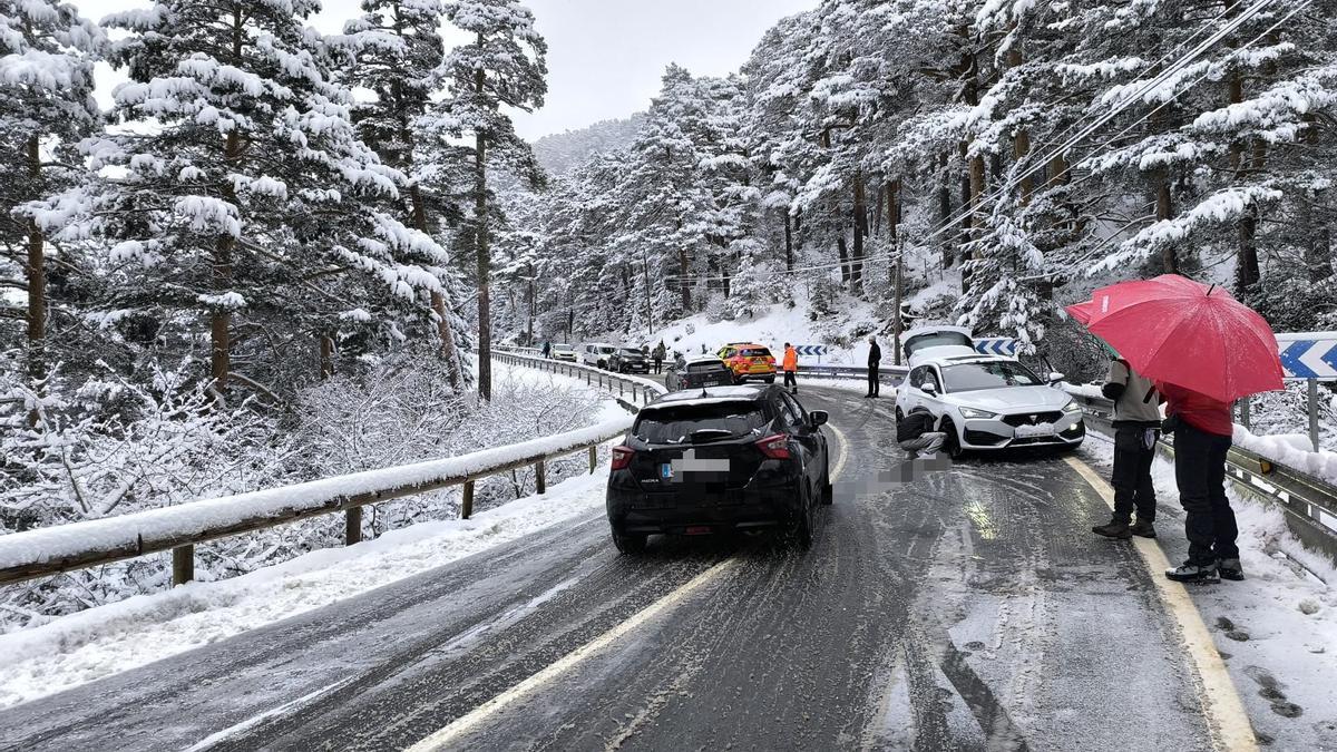 Aviso amarillo de nieve en la Sierra de Madrid.