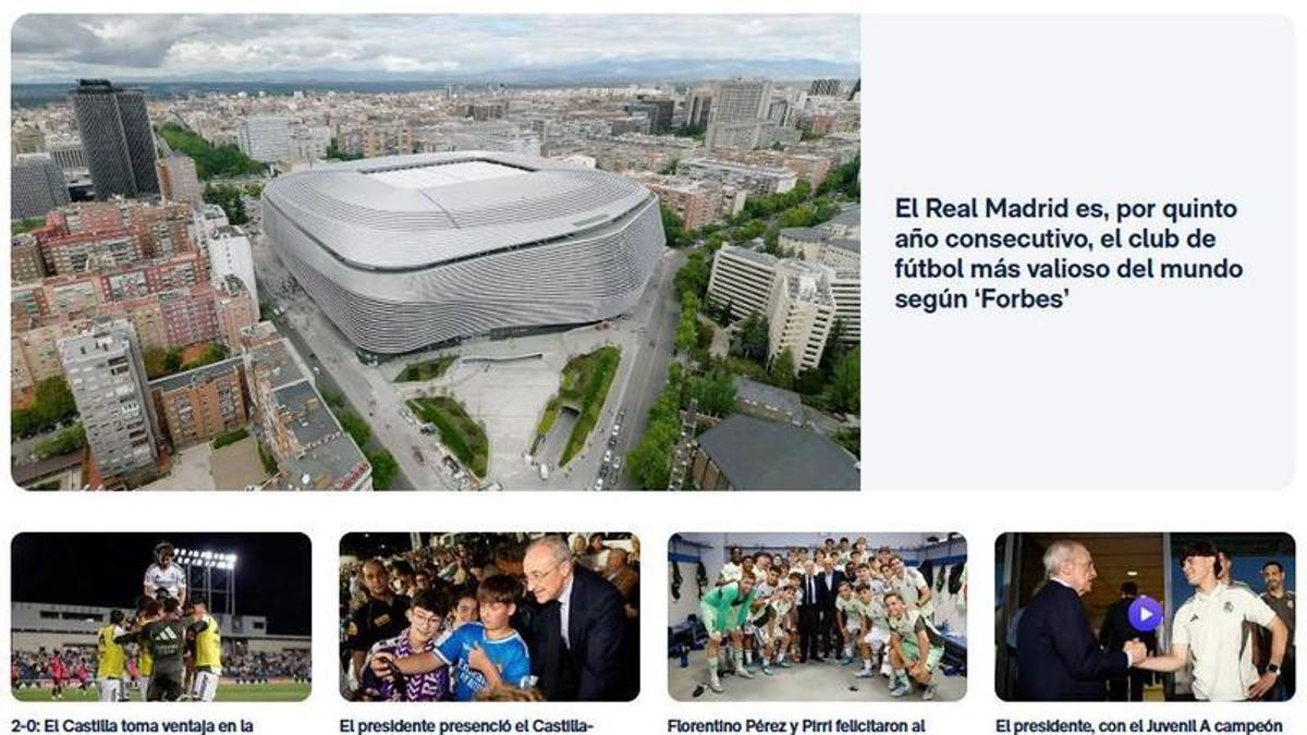 El Real Madrid inunda su web y sus redes de fotos del «presidente» Florentino en plena campaña electoral