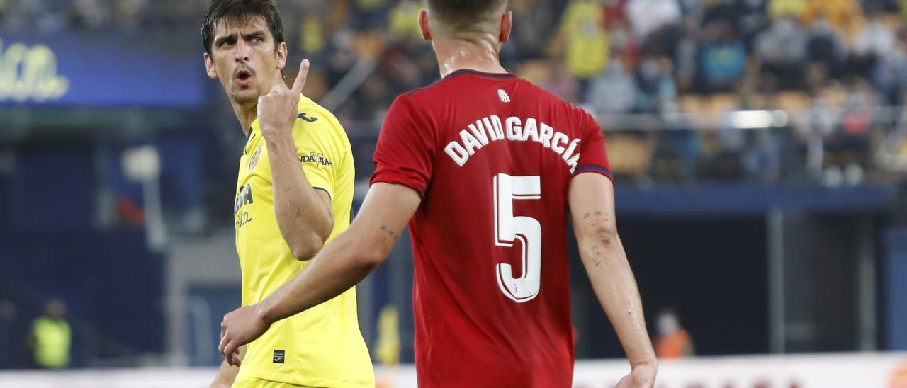 Gerard Moreno, autor del gol del Villarreal, durante el partido.