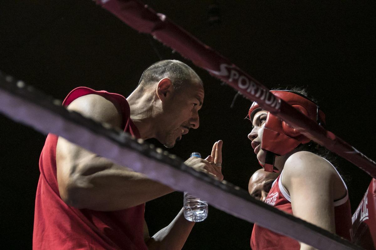 Tania Álvarez, durante su primera pelea como boxeadora amateur.