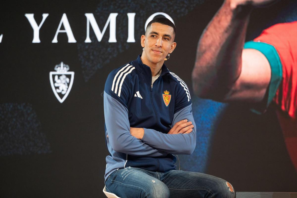 El Yamiq, durante su presentación con el Zaragoza