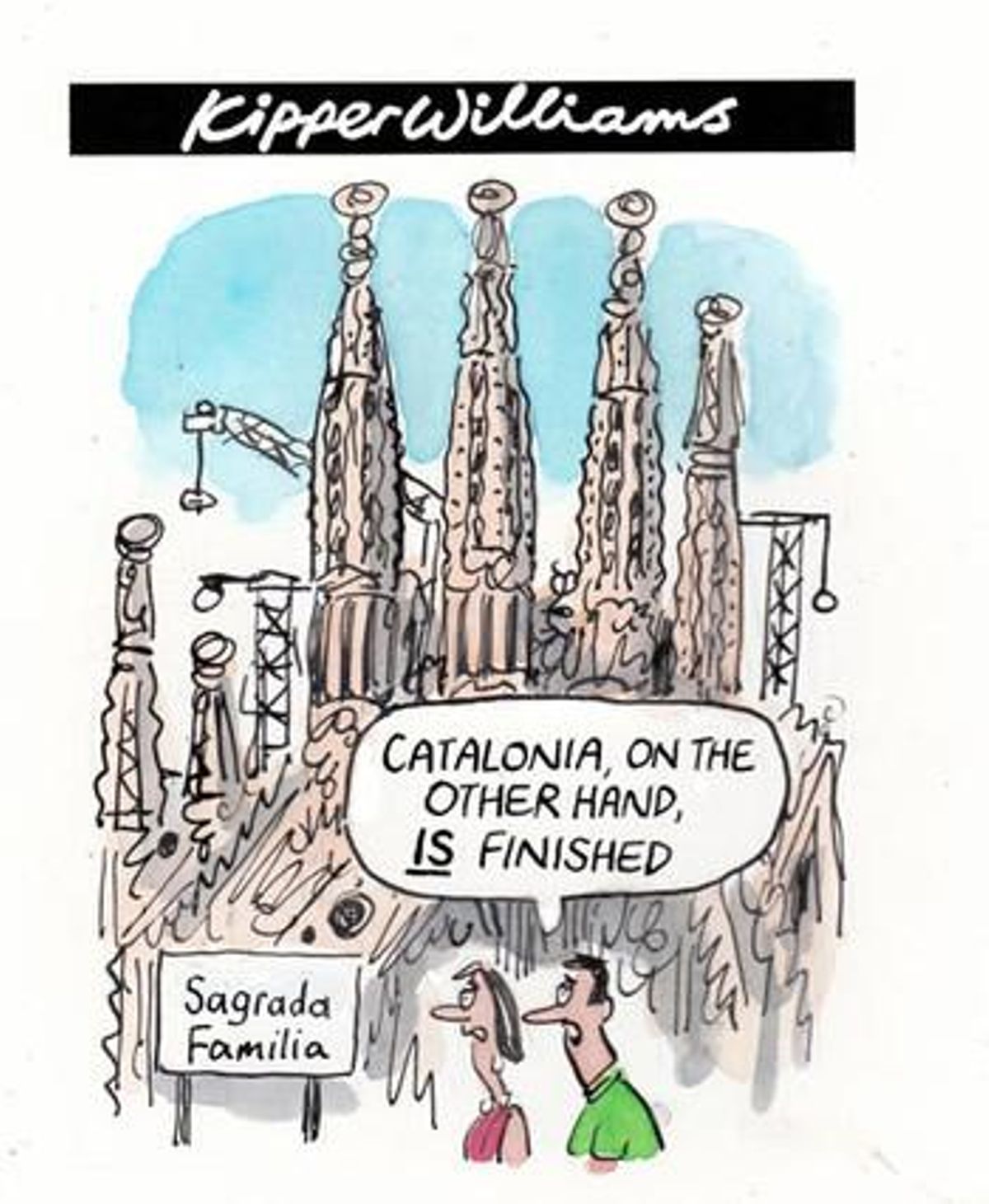Il·lustració de Kipper Williams a ’The Guardian’ sobre la situació catalana. Il·lustració de Kipper Williams a ’The Guardian’ sobre la situació catalana.