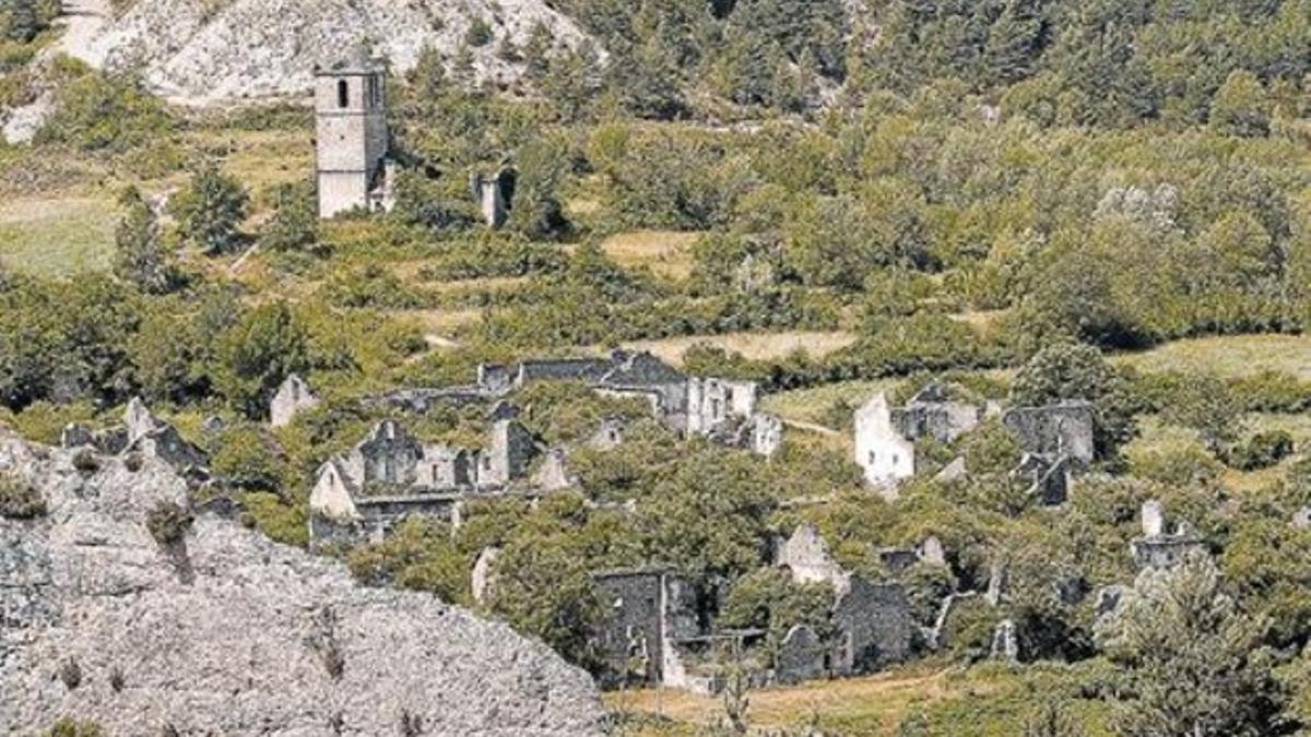 Una vista general de Jánovas, en la comarca altoaragonesa del Sobrarbe.