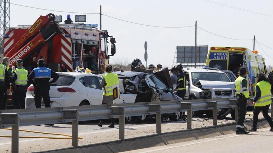 Accidente de tráfico del pasado sábado en la carretera de Los Llanos, que ha dejado dos muertos
