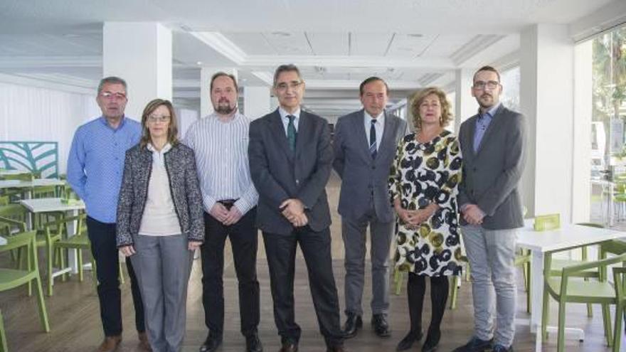 Empresarios del Producto de Castelló tras la rueda de prensa.