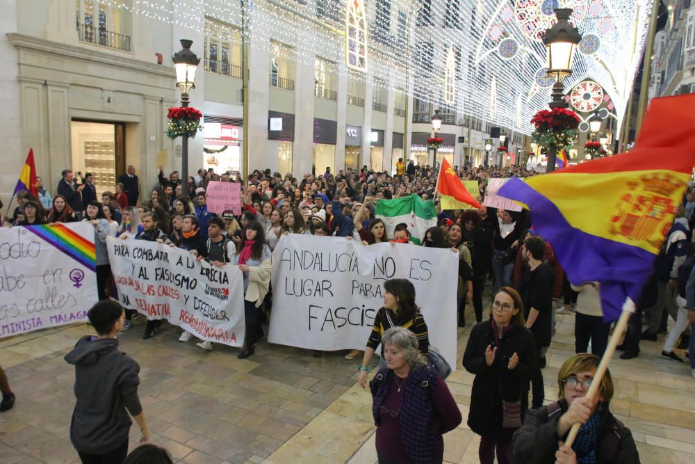 Protesta contra el fascismo en Málaga tras los resultados del 2D