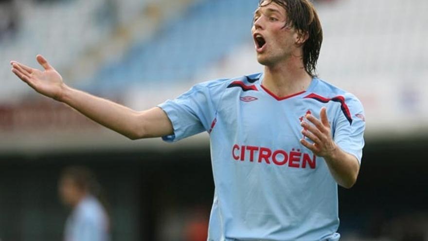 Michu durante un partido del Celta