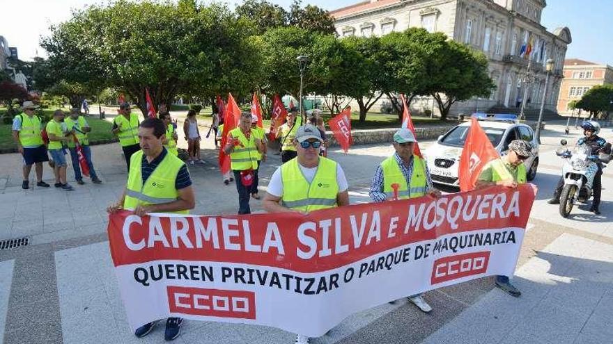 Una protesta de los trabajadores del Parque de Maquinaria. // G.S.