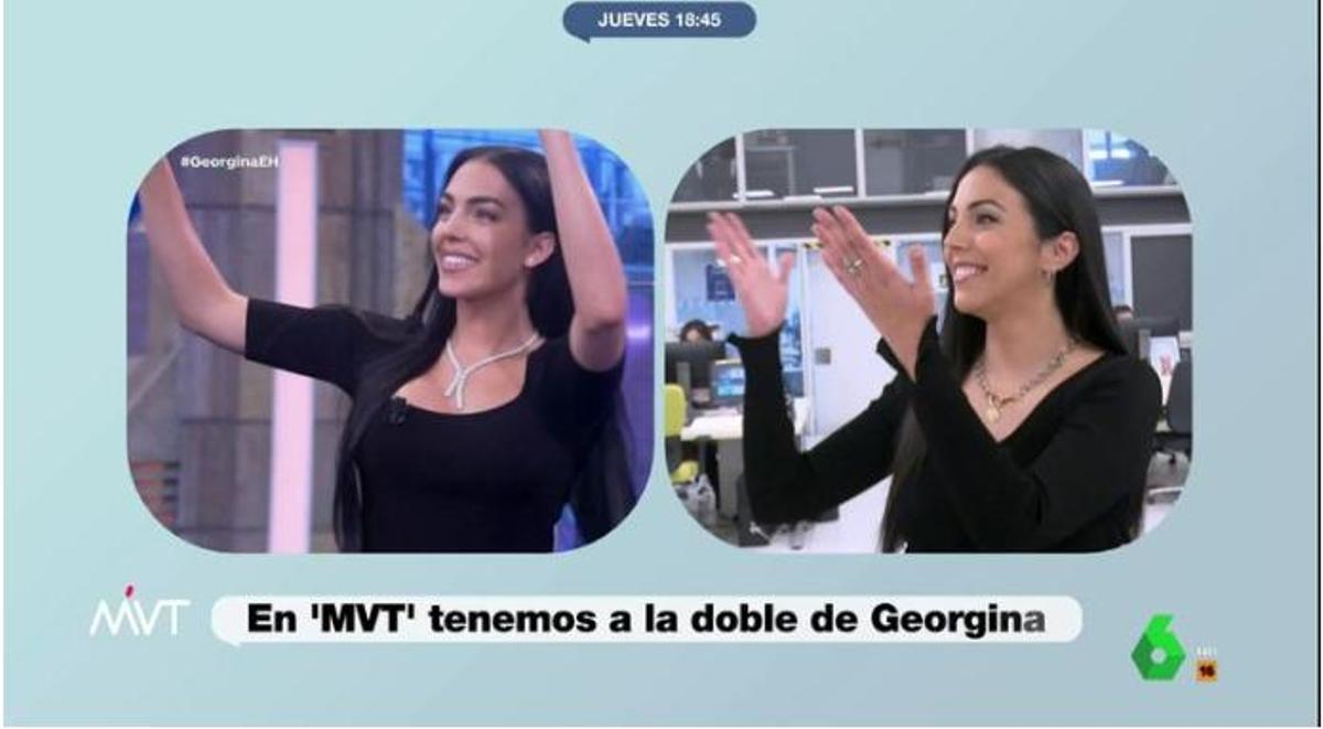 La doble de Georgina Rodríguez que trabaja como periodista