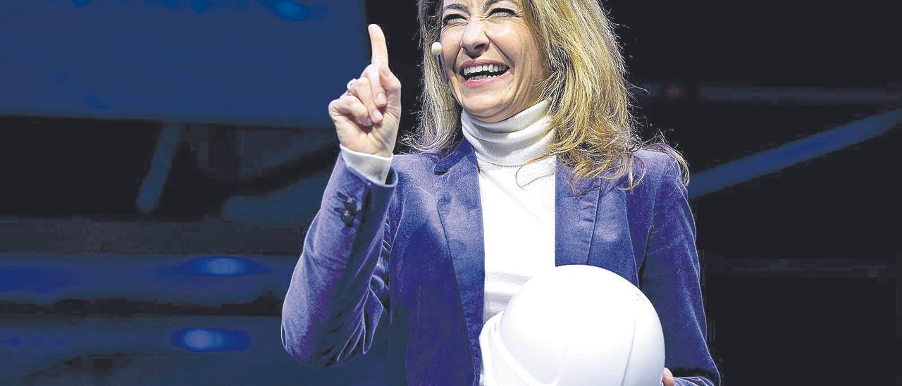 La ministra de Transportes, Raquel sánchez, en noviembre en un acto por el corredor mediterráneo ferroviario.