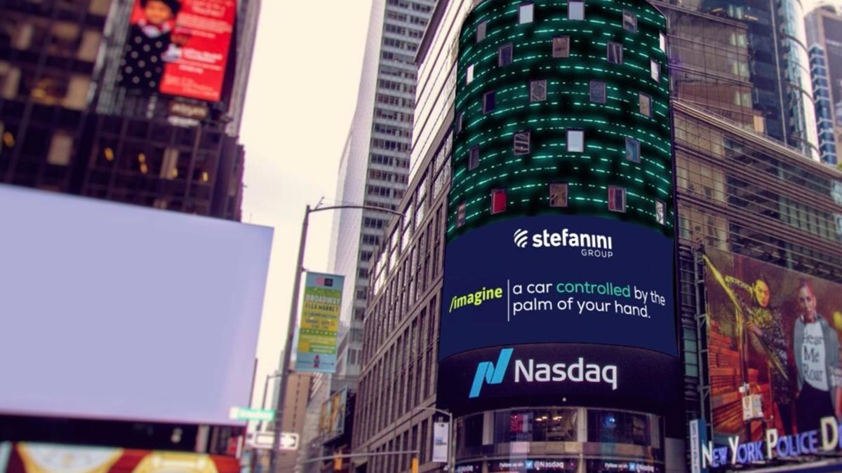 Un cartel del Nasdaq en Michigan (Estados Unidos)