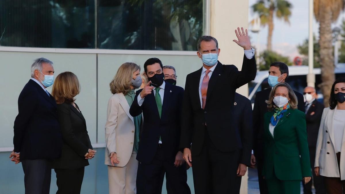 Felipe VI a su llegada a Málaga para presidir la Cumbre Cotec