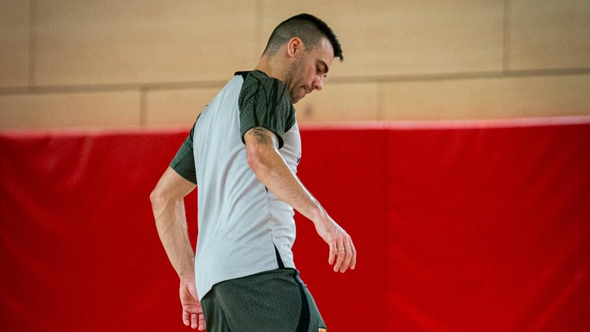 Sergio Lozano, durante un entrenamiento