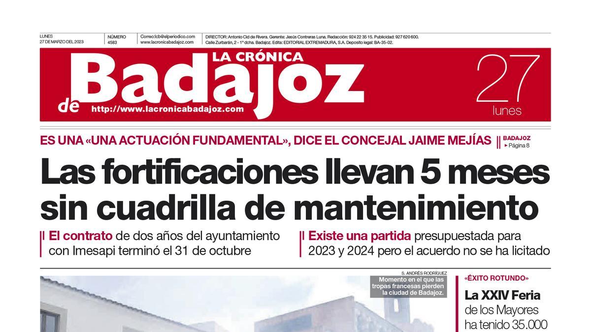 Consulta la portada correspondiente al día 27 de marzo de 2023