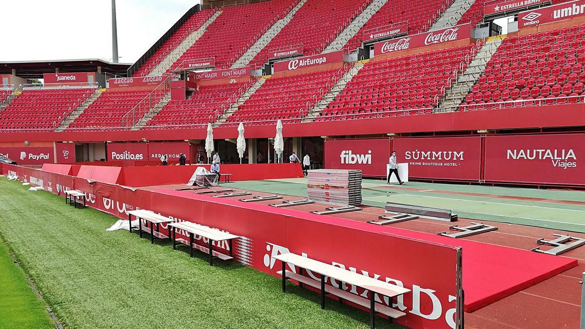 Las gradas del estadio de Son Moix permanecen vacías desde el pasado 1 de marzo.