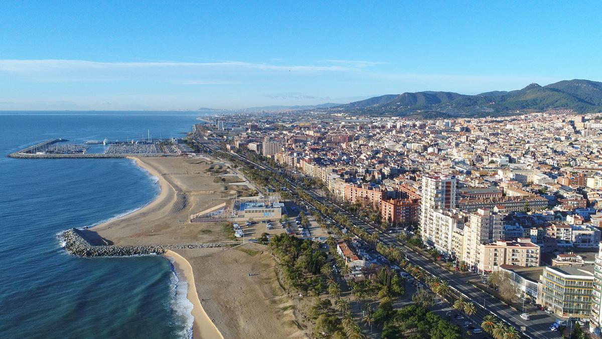 Vista aèria del front marítim de Mataró Vista aèria del front marítim de Mataró