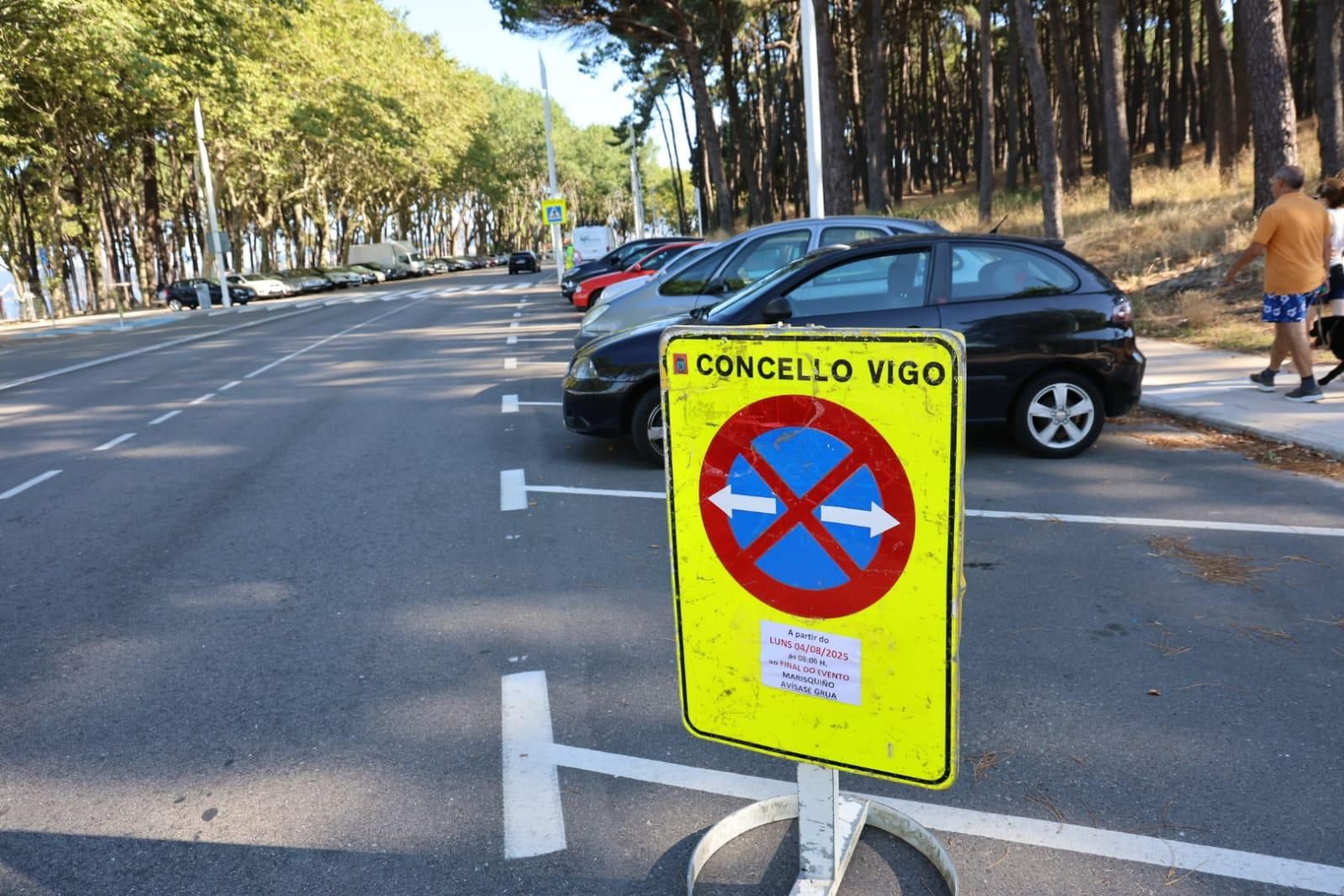 Restricciones de tráfico en Samil por el montaje de O Marisquiño