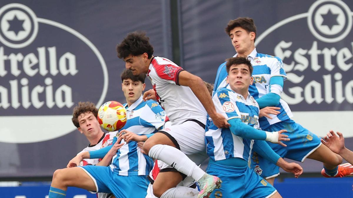 El Dépor juvenil se impone al Rayo (4-1) y avanza a cuartos en la Copa del Rey