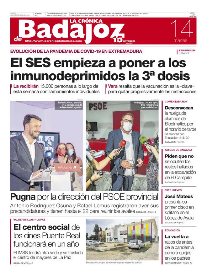 Consulta la portada correspondiente al día 14 de septiembre del 2021