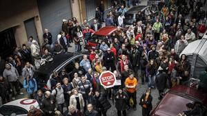 Manifestació contra els desnonaments a València.