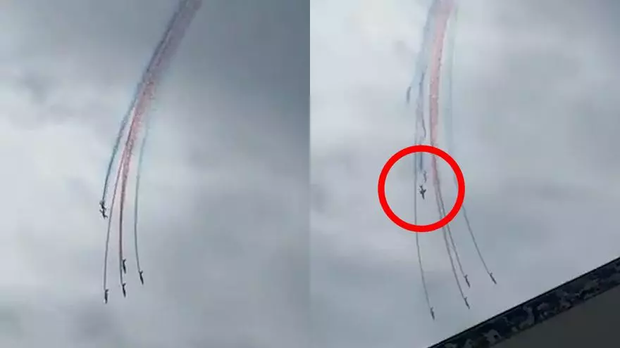 Dos aviones militares de exhibición franceses chocan en pleno vuelo durante un entrenamiento
