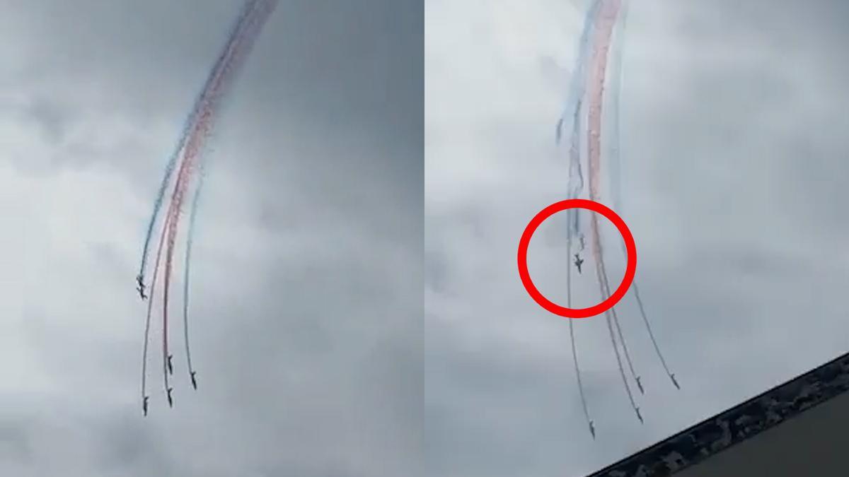 Dos aviones militares de exhibición franceses chocan en pleno vuelo durante un entrenamiento