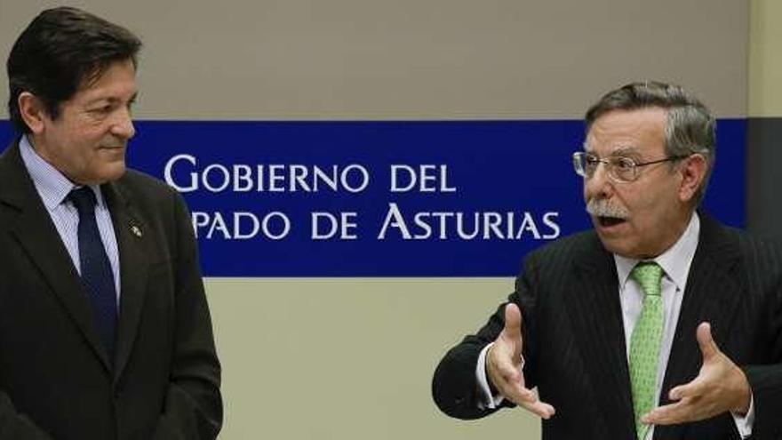 Javier Fernández y José Folgado (a la derecha).