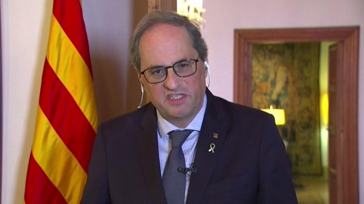 Quim Torra celebra el anuncio de Pedro Sánchez del confinamiento total