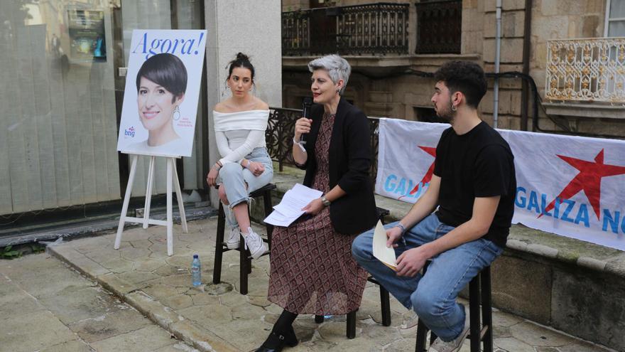 Mercedes Queixas, en un acto de campaña del BNG en A Coruña