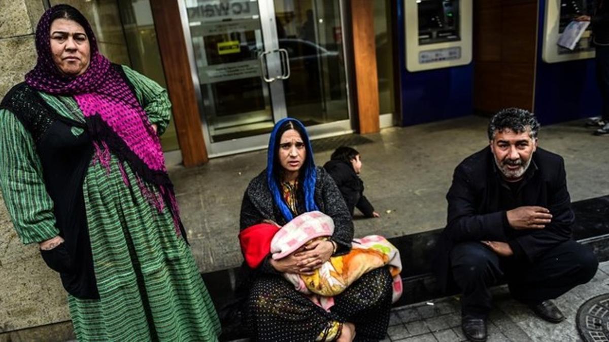 Refugiados sirios en Estambul.