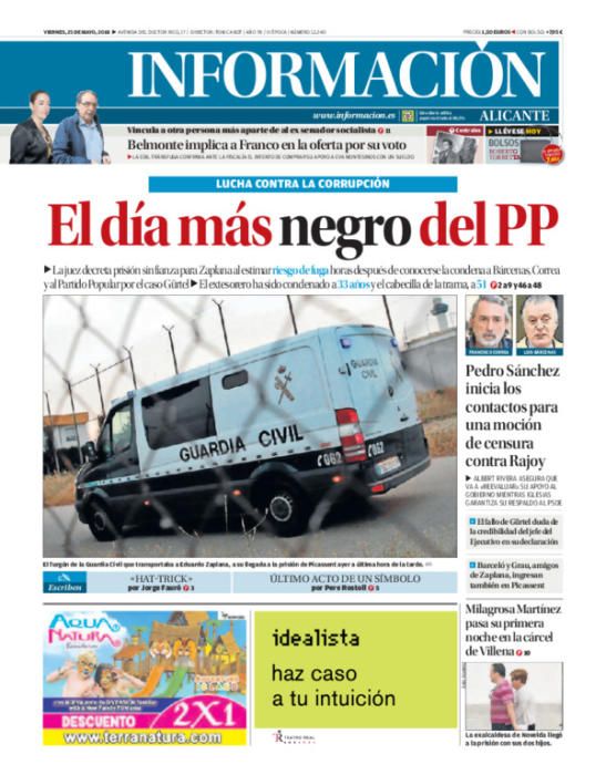 Estas han sido las portadas más destacadas de INFORMACIÓN en 2018