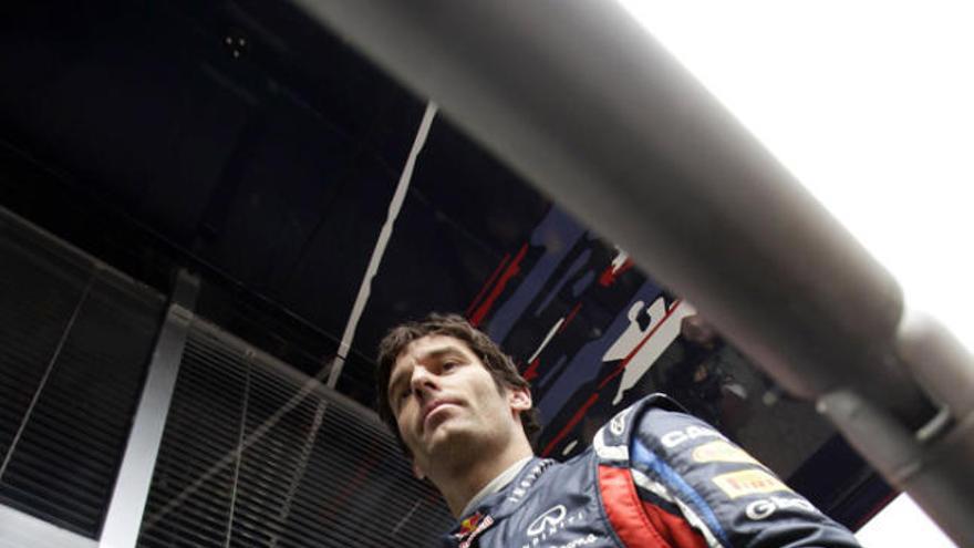 Mark Webber ahir a la tarda al Circuit de Catalunya.