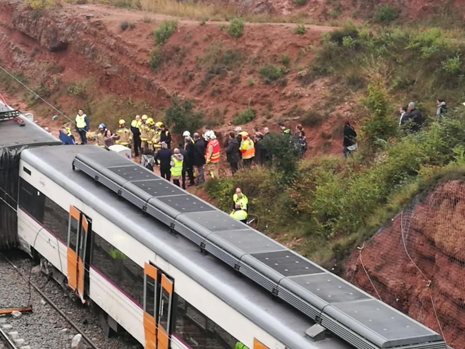 Descarrilament d'un tren a Vacarisses