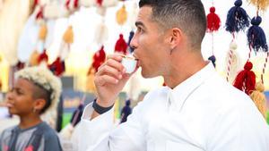 Al-Nassrs Cristiano Ronaldo celebrates Saudi Arabias Founding Day wearing local traditional clothes at Al-Nassr Football Club in Riyadh, Saudi Arabia