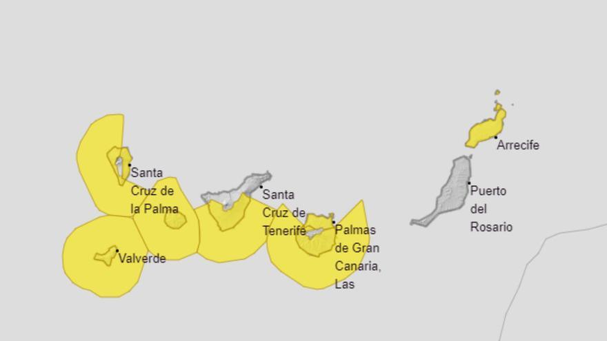 Temperaturas altas, vientos y calima en Canarias