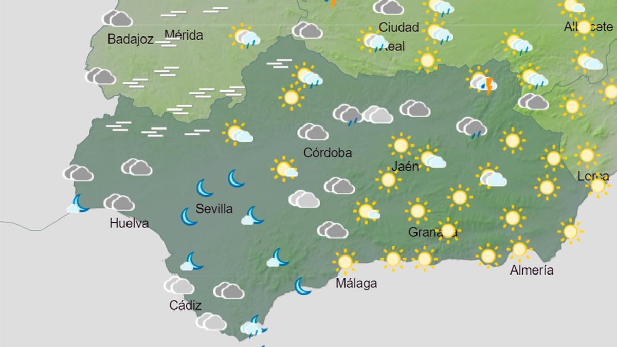 Previsión de Aemet este jueves a las 07.00 horas.