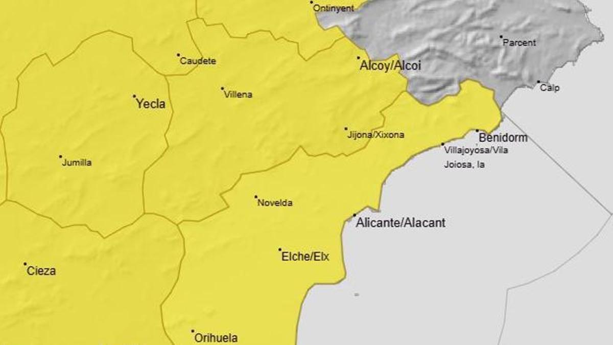 Imágenes de la anterior alerta amarilla por viento en Alicante