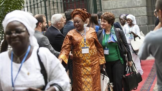 16/05/2016.Inauguración del I Encuentro de Parlamentarias Canarias-África.Hanna Birna.Catherine Samba-Panza.Carolina Darias.Maria Teresa Fernandez de la Vega.Barbara Hendricks.Santa Cruz de Tenerife