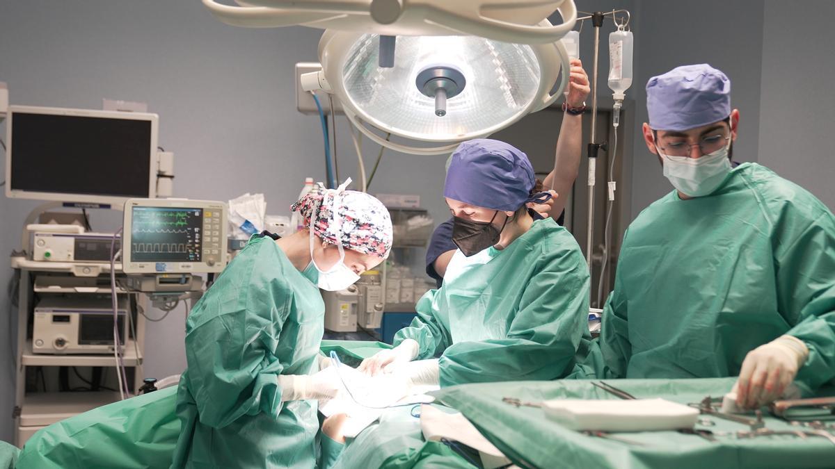 Dra. Marta Gutiérrez, Dra. Eloísa Villareal y Dr. Guillermo Pola, del Servicio de Cirugía de Quirónsalud Zaragoza.