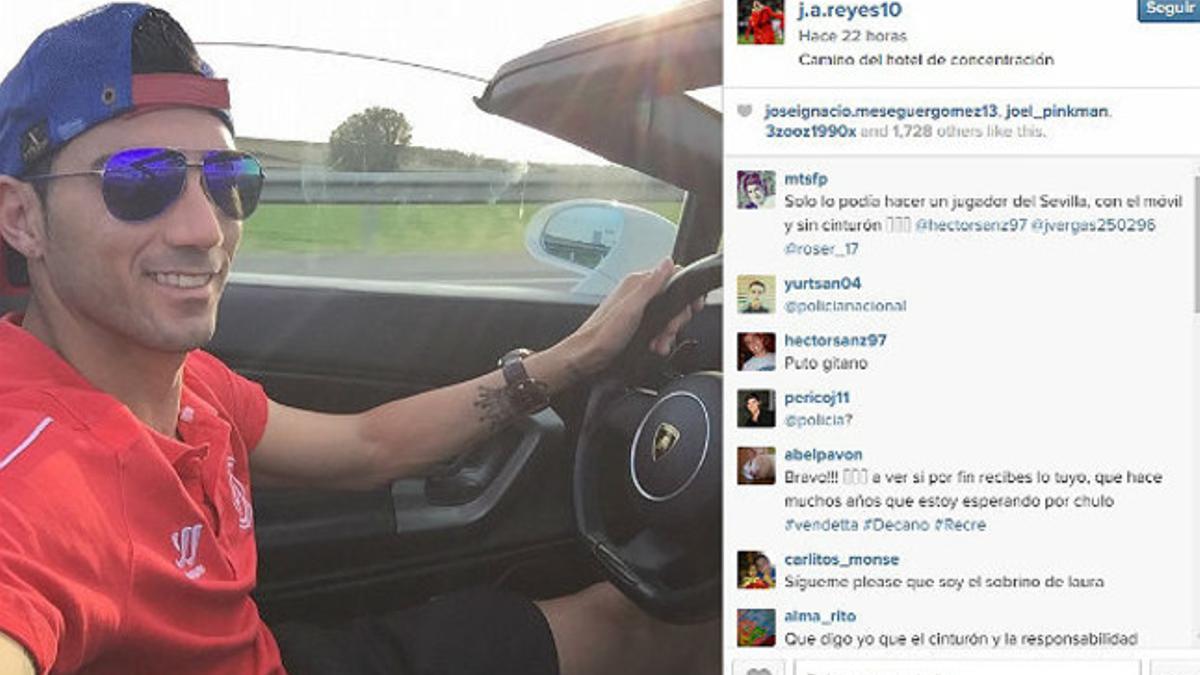 La última, y polémica, foto de Instagram del jugador José Antonio Reyes.