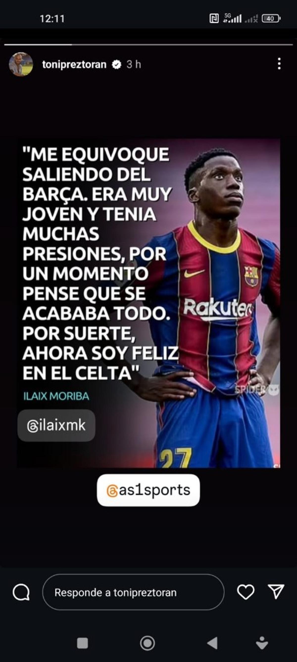 Las declaraciones de Ilaix