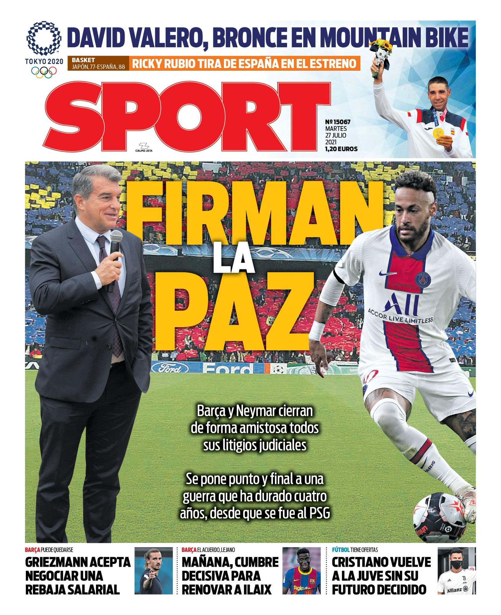 Esta es la portada de SPORT