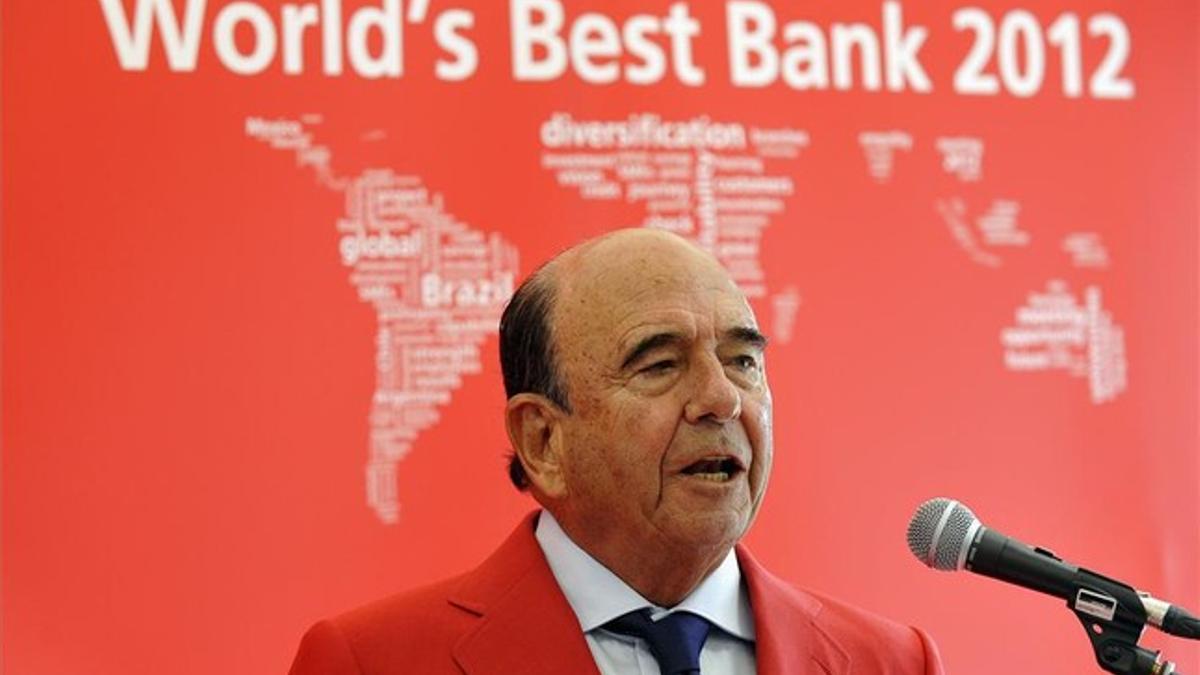 Emilio Botín, presidente del Banco Santander, durante el acto en Monza.