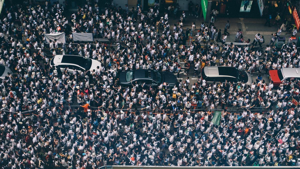 Una calle de Hong Kong en 2019.