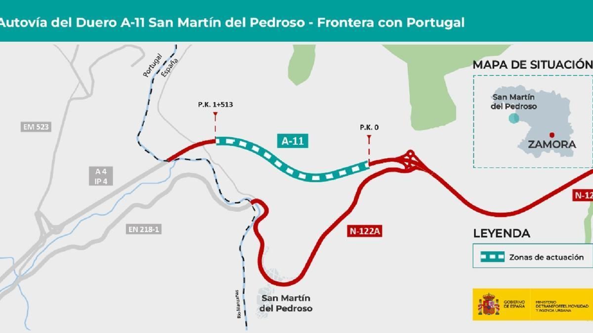 Tramo de la A-11 cuyas obras se prevén que comiencen en verano