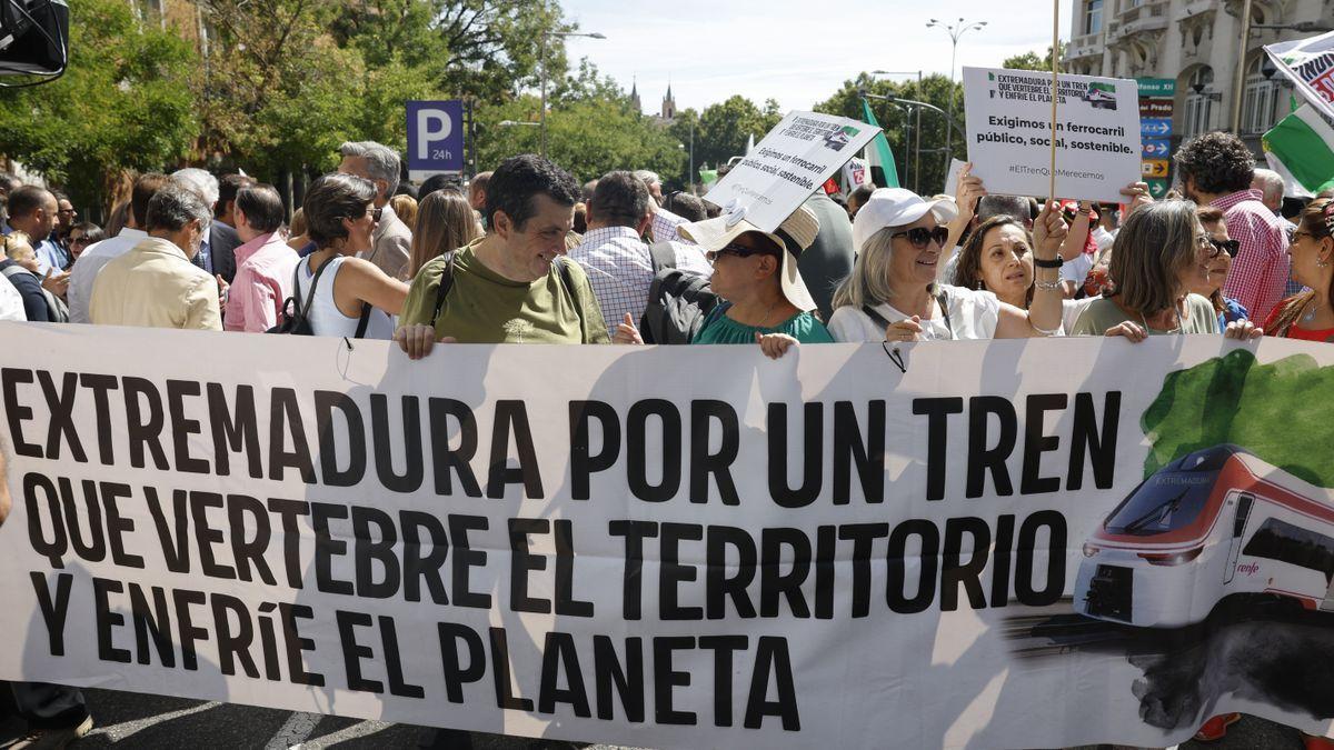 Manifestación por «Un tren digno» en una imagen de archivo.