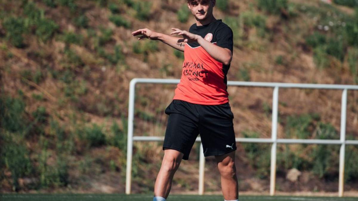 Ureña i Artero, en un entrenament a La Vinya. | GIRONA FC