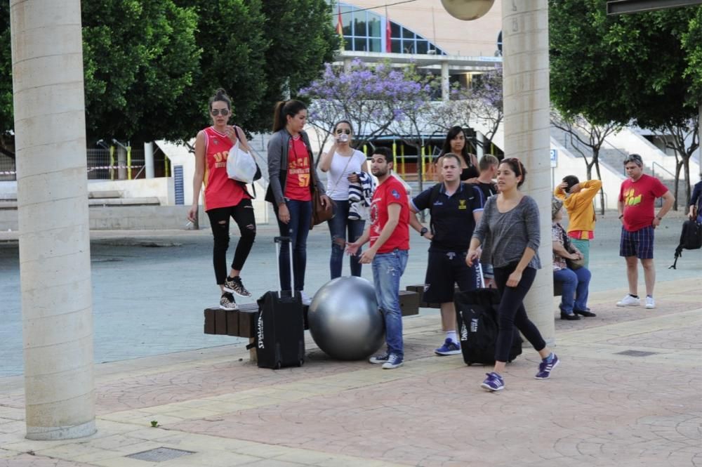 Llegada del UCAM Murcia CB a Murcia