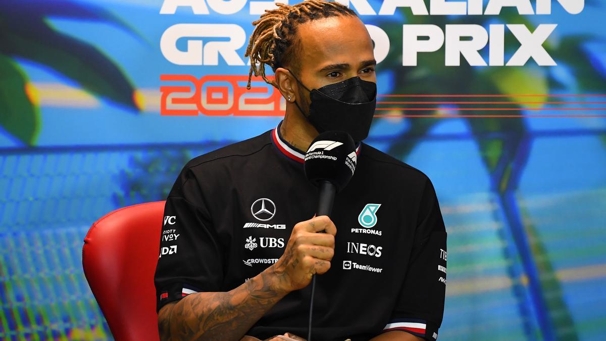 Lewis Hamilton, durante la rueda de prensa en Melbourne